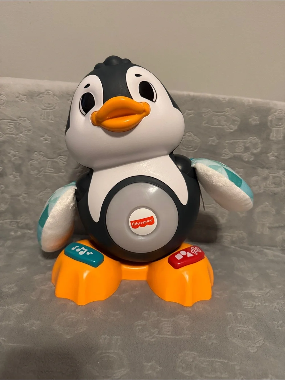 Fisher-Price Black & White Penguin Learning Toy with Orange Beak and Yellow Feet